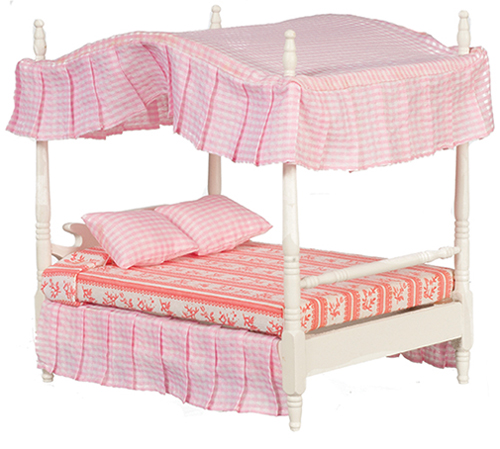 Double Canopy Bed, White